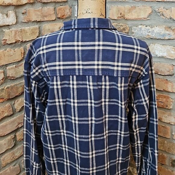 The North Face Men's Blue & Cream plaid long sleeve shirt size XL - Picture 6 of 10